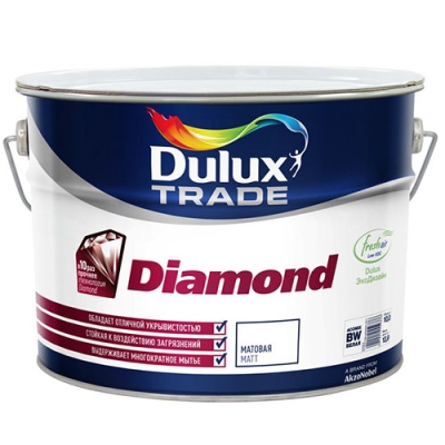 Краска водоэмульсионная DULUX TRADE DIAMOND MATT bs BC 4,5л Белый мат