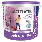 Краска интерьерная Alpa Mattlatex супербелая моющаяся 2 л